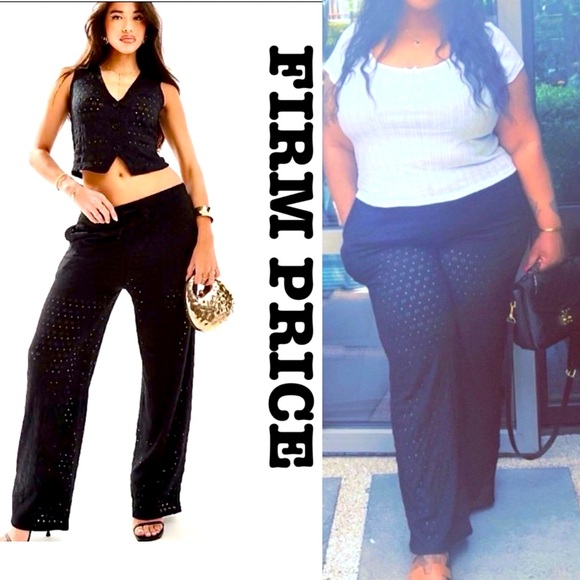 Stylish Wide Leg Crochet Pants - Picture 1 of 5